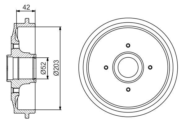 BOSCH 0 986 477 201 Brake Drum