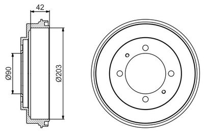 Brake Drum BOSCH 0 986 477 202