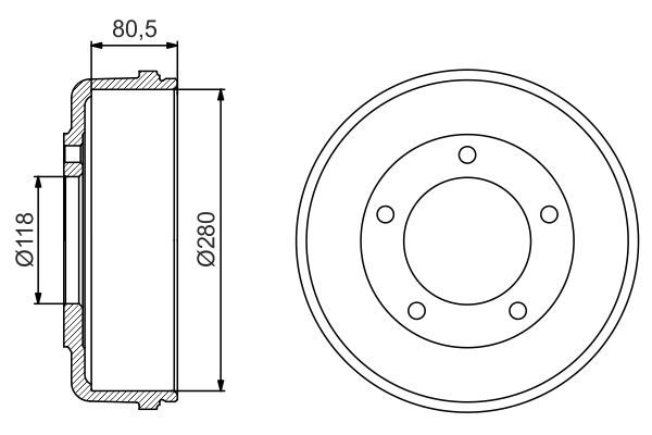 BOSCH 0 986 477 203 Brake Drum
