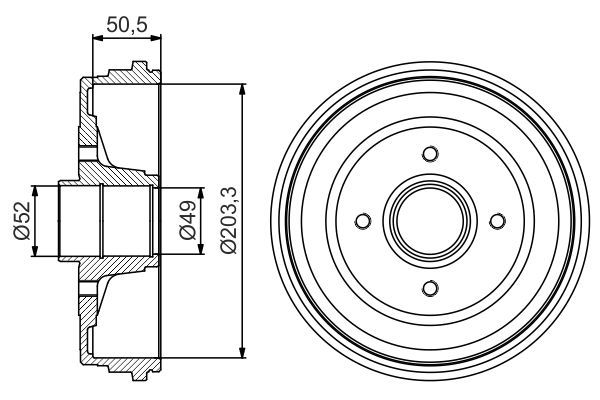 BOSCH 0 986 477 205 Brake Drum