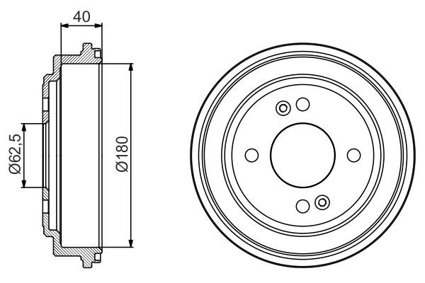 BOSCH 0 986 477 216 Brake Drum