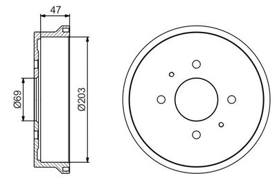 Brake Drum BOSCH 0 986 477 235