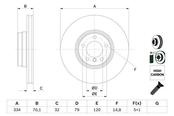 BOSCH 0 986 478 623 Brake Disc