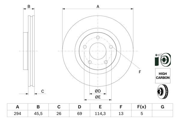 BOSCH 0 986 479 745 Brake Disc
