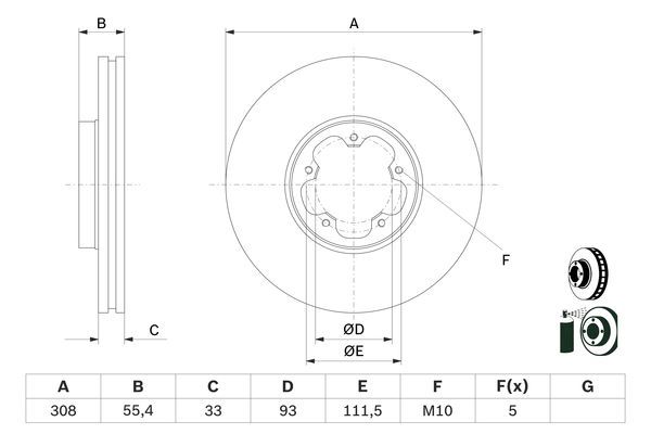 BOSCH 0 986 479 D40 Brake Disc