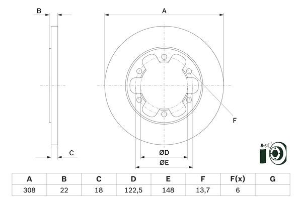 BOSCH 0 986 479 D43 Brake Disc