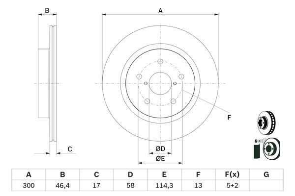 BOSCH 0 986 479 D64 Brake Disc