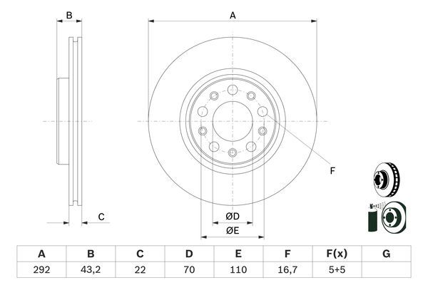 BOSCH 0 986 479 D99 Brake Disc