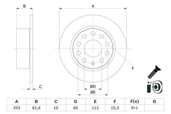 BOSCH 0 986 479 E00 Brake Disc