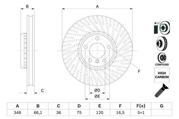 BOSCH 0 986 479 E18 Brake Disc