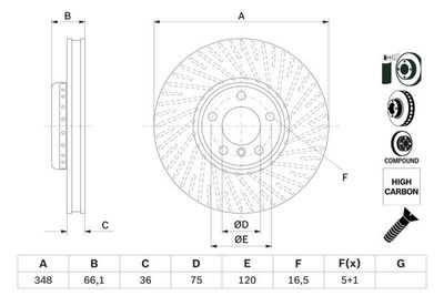 Brake Disc BOSCH 0 986 479 E18