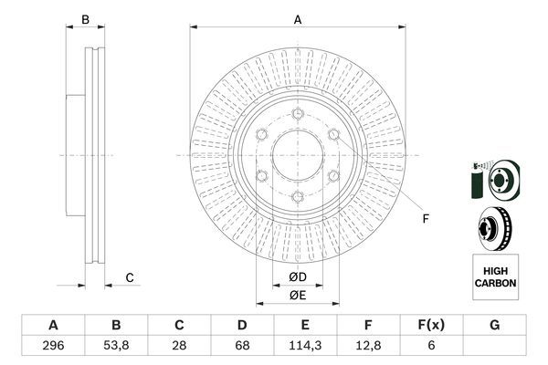 BOSCH 0 986 479 E35 Brake Disc