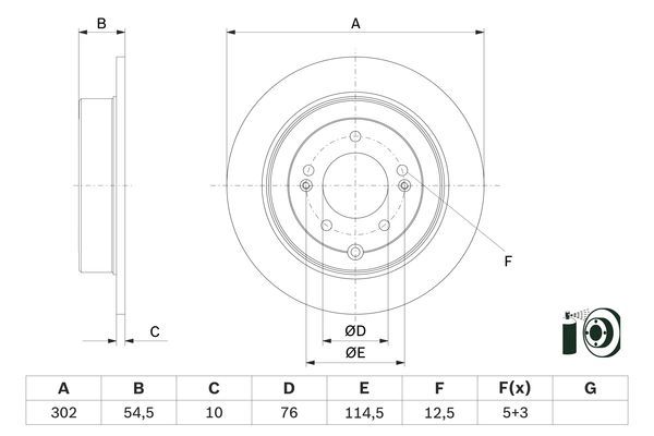 BOSCH 0 986 479 E45 Brake Disc