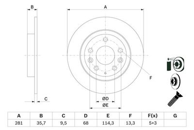 Brake Disc BOSCH 0 986 479 E55