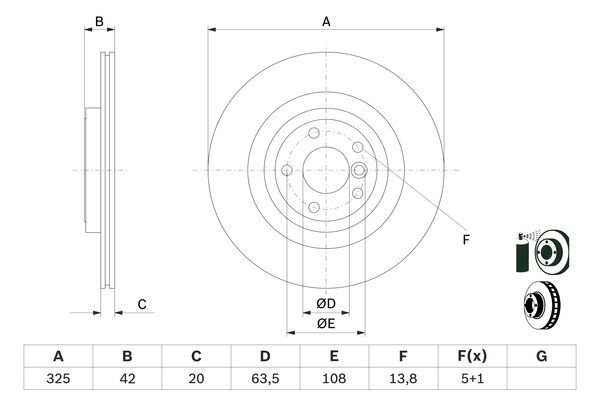 BOSCH 0 986 479 E61 Brake Disc