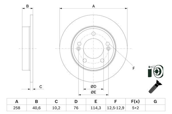 BOSCH 0 986 479 E68 Brake Disc