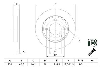 Brake Disc BOSCH 0 986 479 E68