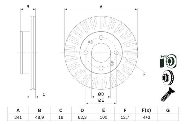 BOSCH 0 986 479 E73 Brake Disc