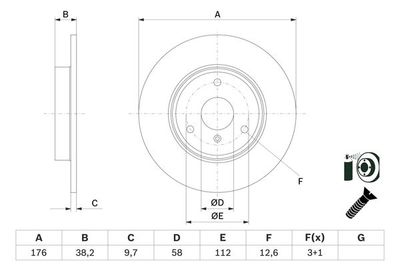 Brake Disc BOSCH 0 986 479 E74
