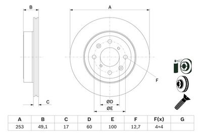 Brake Disc BOSCH 0 986 479 E75