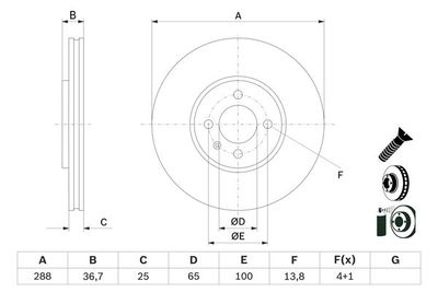 Brake Disc BOSCH 0 986 479 E81