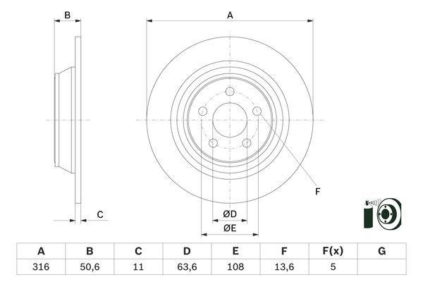 BOSCH 0 986 479 E82 Brake Disc