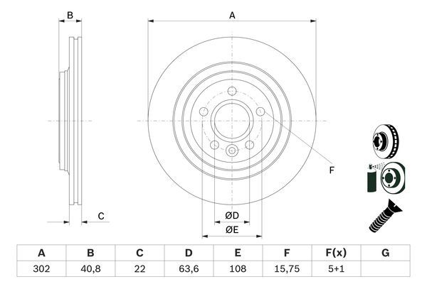 BOSCH 0 986 479 E85 Brake Disc