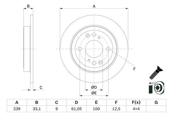 BOSCH 0 986 479 E95 Brake Disc