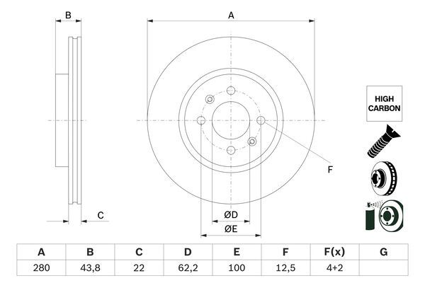 BOSCH 0 986 479 E98 Brake Disc