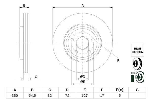 BOSCH 0 986 479 F01 Brake Disc
