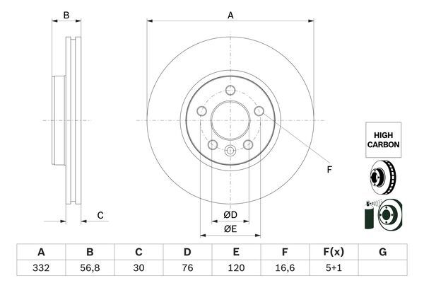 BOSCH 0 986 479 F04 Brake Disc