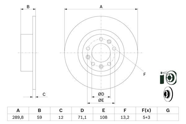 BOSCH 0 986 479 F08 Brake Disc