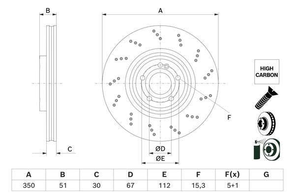BOSCH 0 986 479 F10 Brake Disc