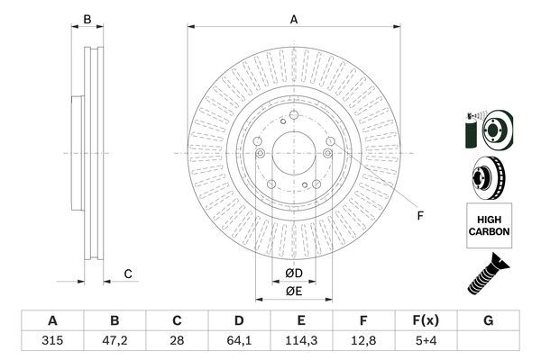 BOSCH 0 986 479 F12 Brake Disc