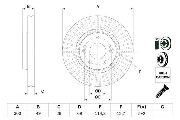 BOSCH 0 986 479 F19 Brake Disc
