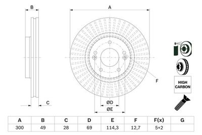 Brake Disc BOSCH 0 986 479 F19