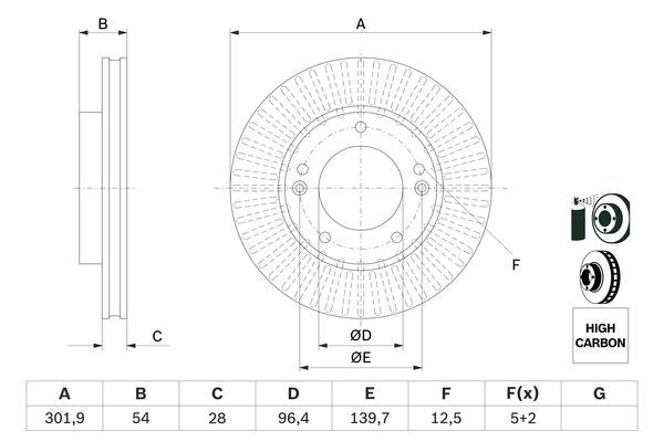 BOSCH 0 986 479 F20 Brake Disc