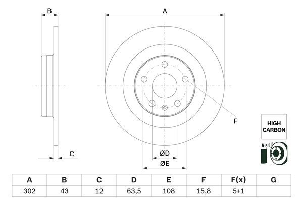 BOSCH 0 986 479 F31 Brake Disc