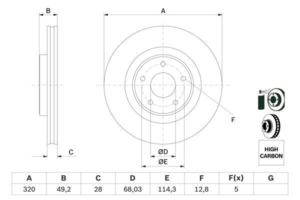 BOSCH 0 986 479 F33 Brake Disc