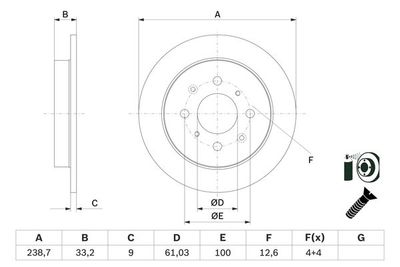 Brake Disc BOSCH 0 986 479 F34