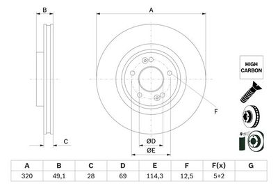 Brake Disc BOSCH 0 986 479 F35