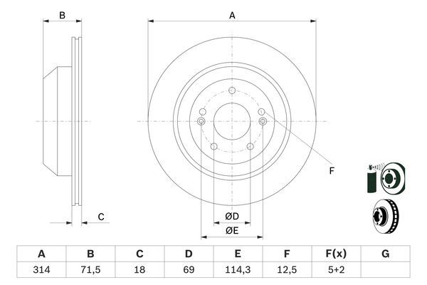 BOSCH 0 986 479 F43 Brake Disc
