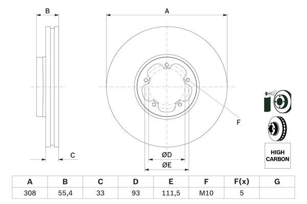 BOSCH 0 986 479 F46 Brake Disc