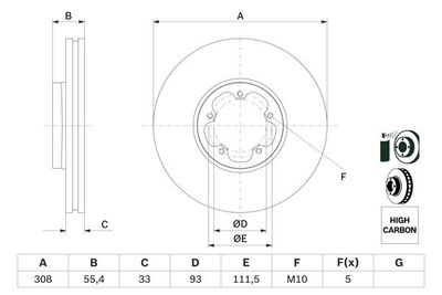 Brake Disc BOSCH 0 986 479 F46