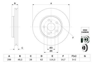 Brake Disc BOSCH 0 986 479 F49