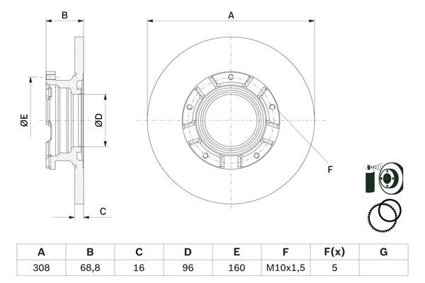 BOSCH 0 986 479 F62 Brake Disc