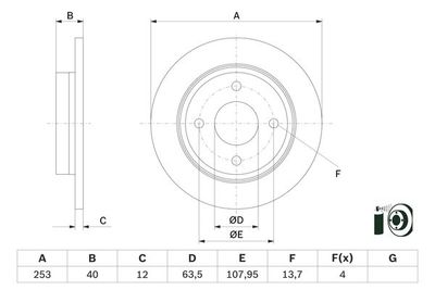 Brake Disc BOSCH 0 986 479 F63