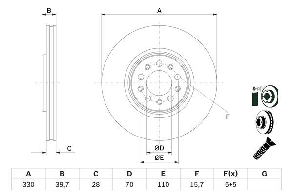 BOSCH 0 986 479 F66 Brake Disc