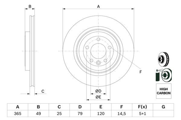 BOSCH 0 986 479 F68 Brake Disc
