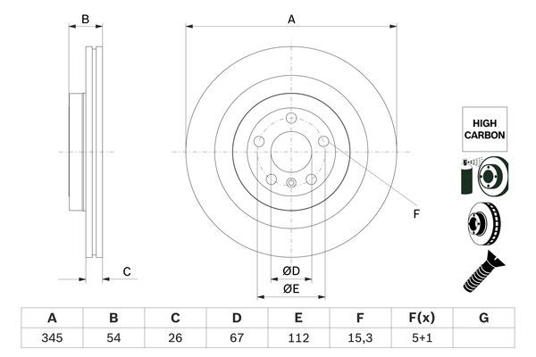 BOSCH 0 986 479 F69 Brake Disc